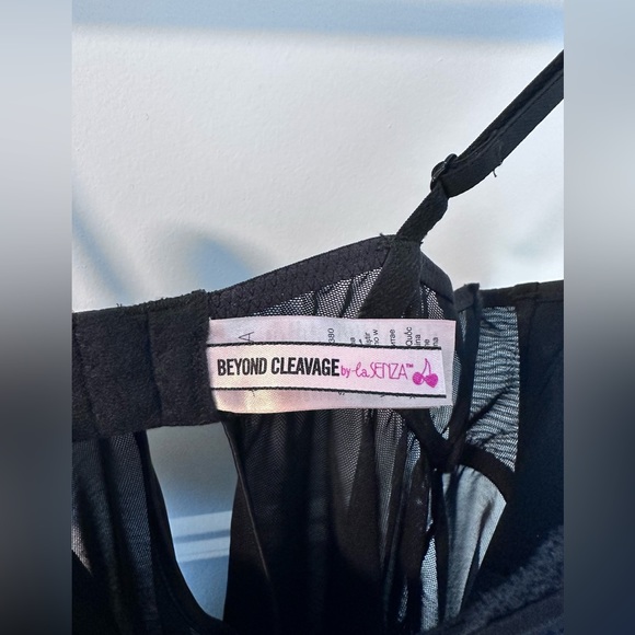 La senza beyond cleavage bustier corset shaper lace size Medium black push-up - Picture 3 of 4